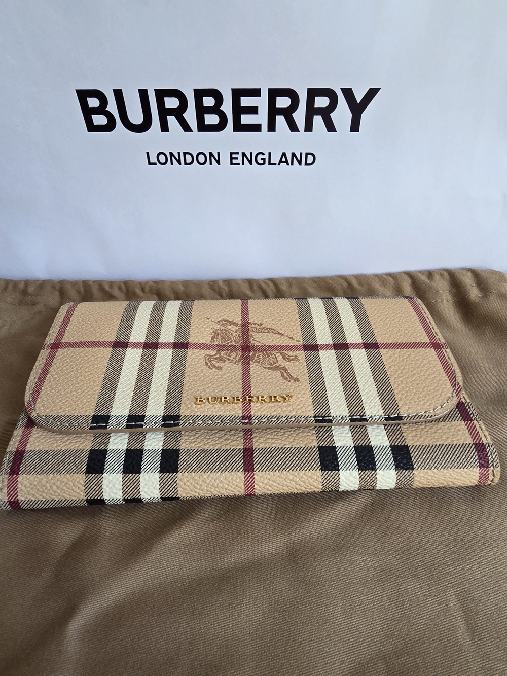 Burberry Vintage Check Continental Wallet - Beige/Black/Red